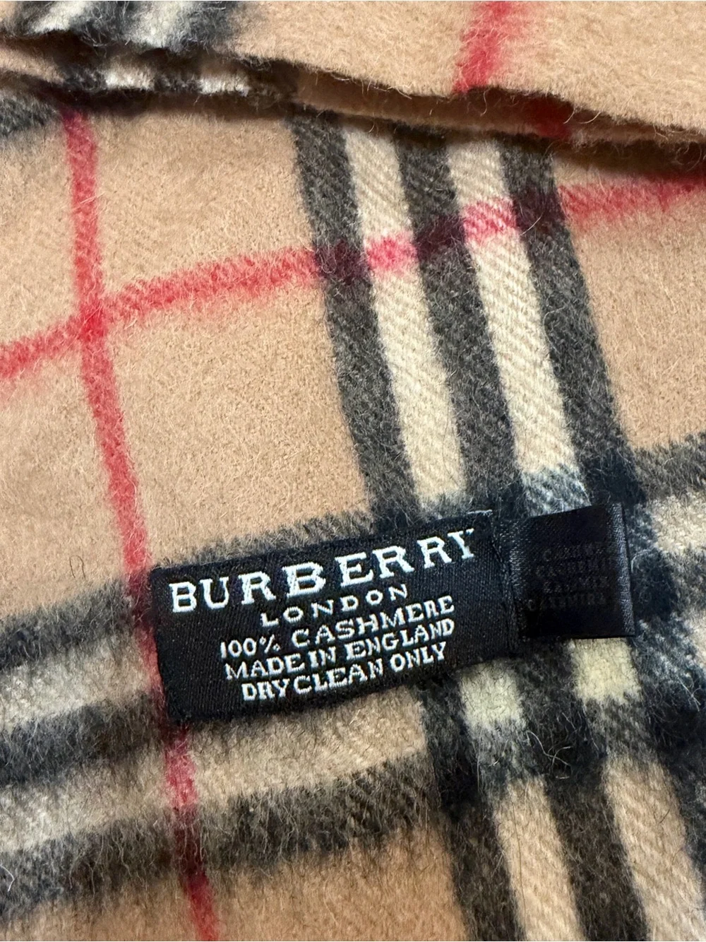 Vintage Burberry London Cashmere Scarf EUC